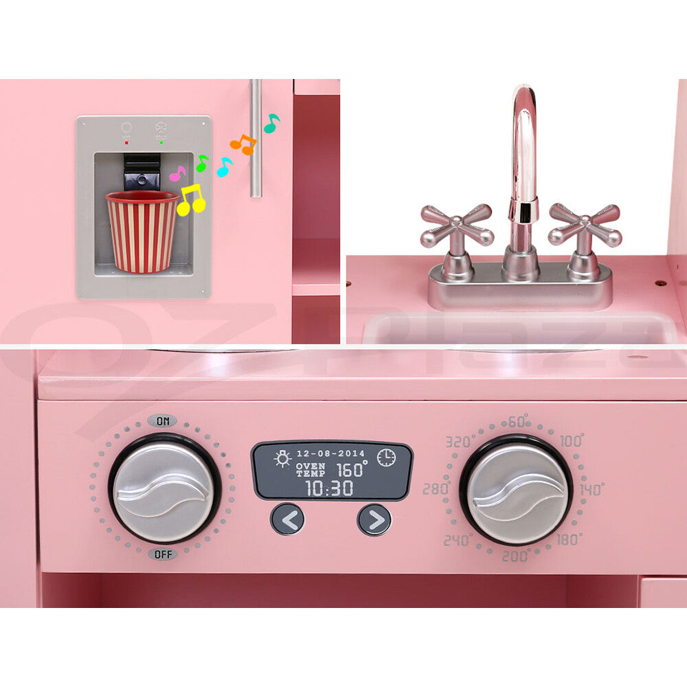 Keezi Kids Wooden Kitchen Set Pretend Play Kitchen Toys Cooking Children Girl