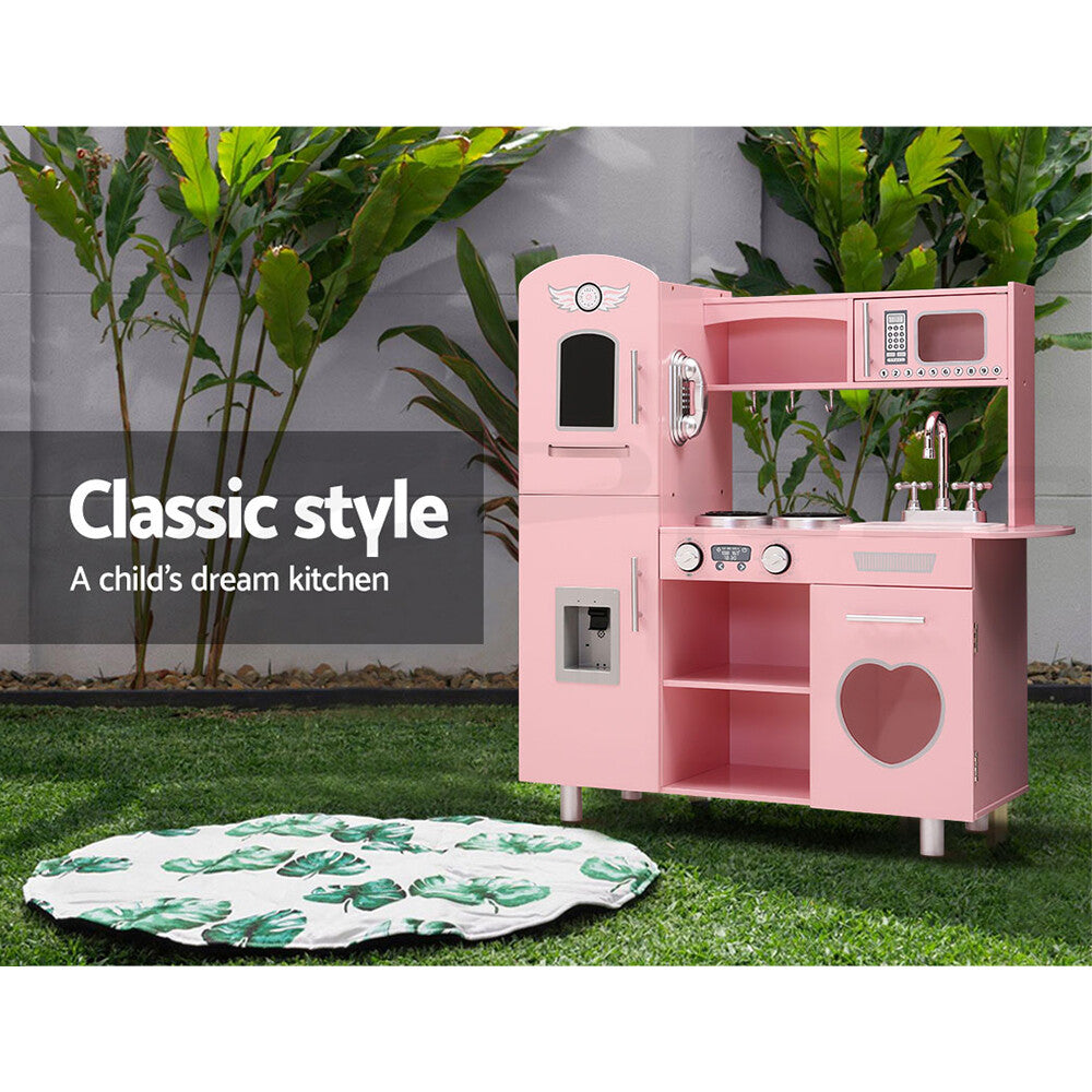 Keezi Kids Wooden Kitchen Set Pretend Play Kitchen Toys Cooking Children Girl