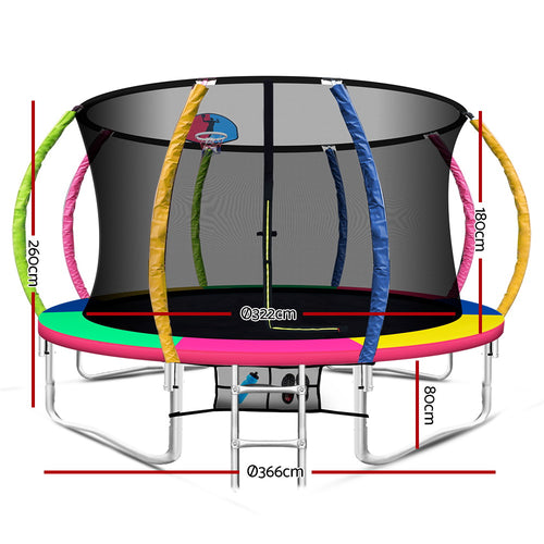 12ft Trampoline Multi Colour