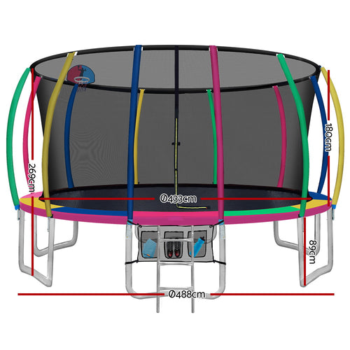 16FT Trampoline Multi Colour